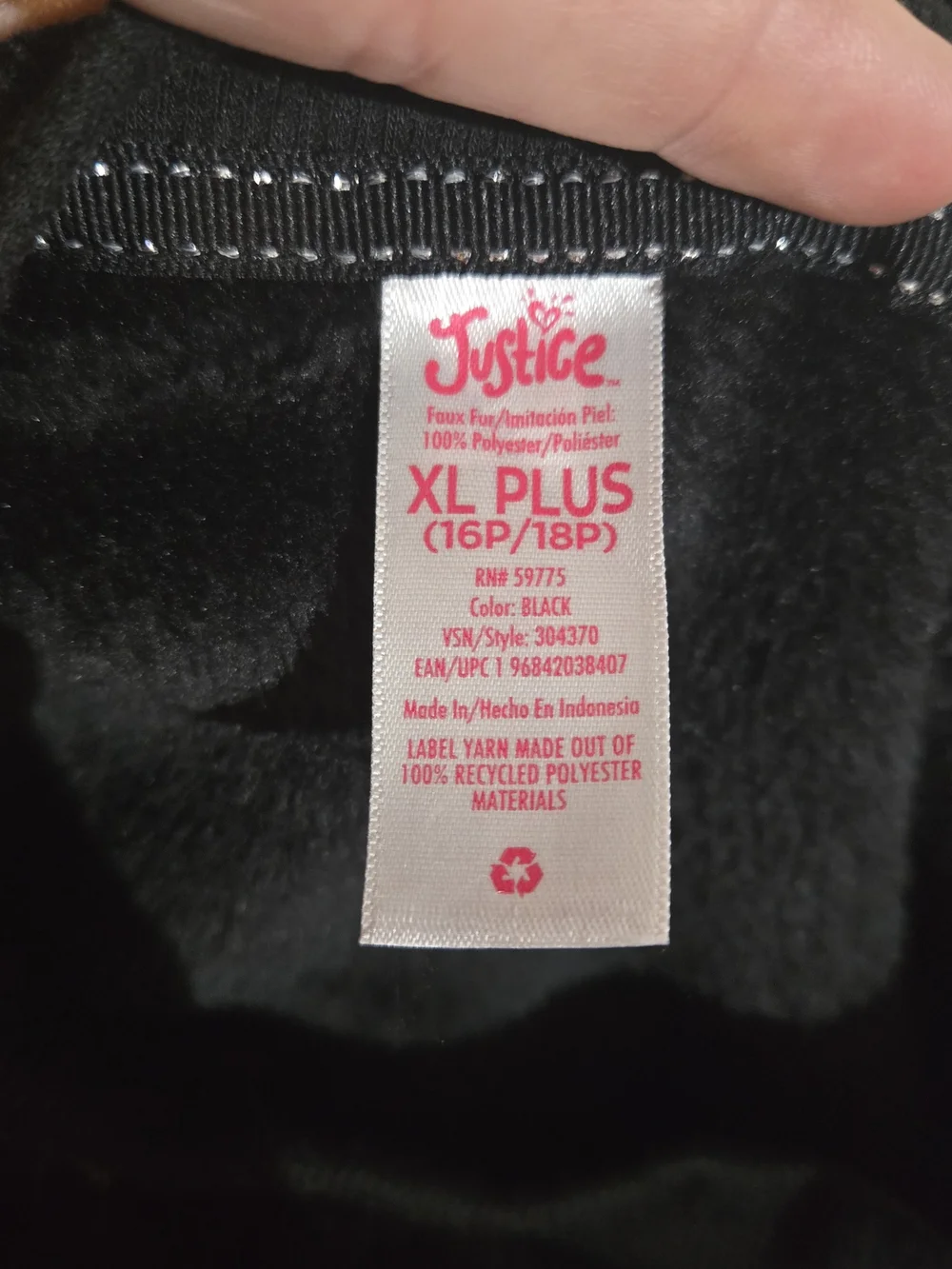 Justice Sequin Logo Black Pullover Sweatshirt